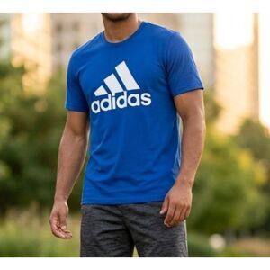 Adidas The Go To Shirt Mens Sz L Performance Badge of Sport Logo Tee Climalite